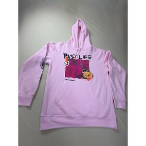 Trevor Daniel Womens Hoodie Sweatshirt Large Light Pink Past Life Concert Cotton